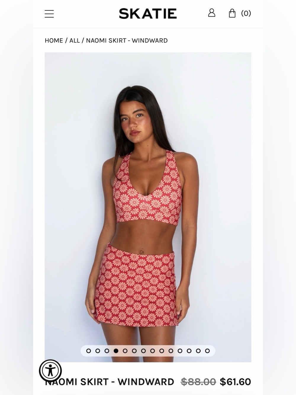 Skatie Red Floral Mini Skirt